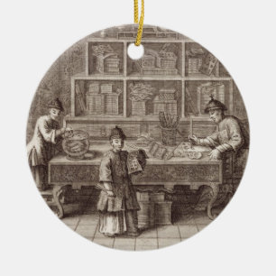 A Chinese Calligraphy Shop, from an account of the Ceramic Tree Decoration