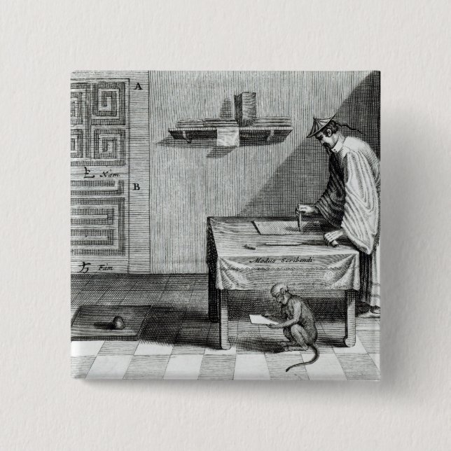 A Chinese Scribe 15 Cm Square Badge (Front)