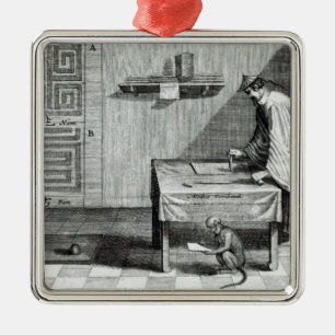 A Chinese Scribe Metal Tree Decoration