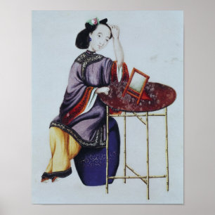 A Chinese Woman Arranging her Hair Poster