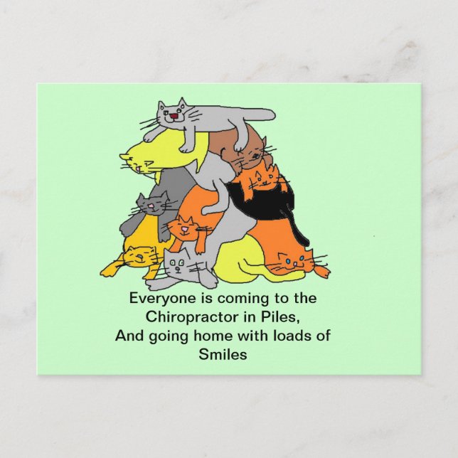 A chiropractors Purrfect Reminder CARD (Front)