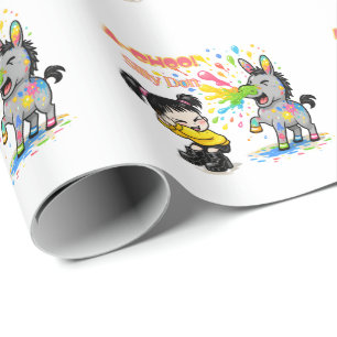 A-CHOO! Silly Don – Funny Sneezing Donkey Cartoon Wrapping Paper