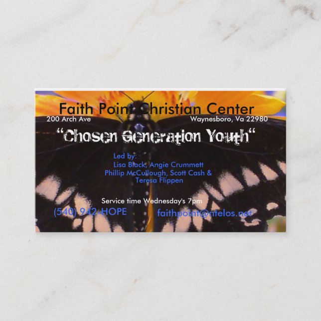 A Chosen Generation Business Card (Front)