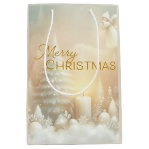A Christmas Angel Fantasy Snowy Landscape Medium Gift Bag