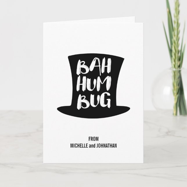 A Christmas Carol Bah Humbug Holiday Greeting Card (Front)