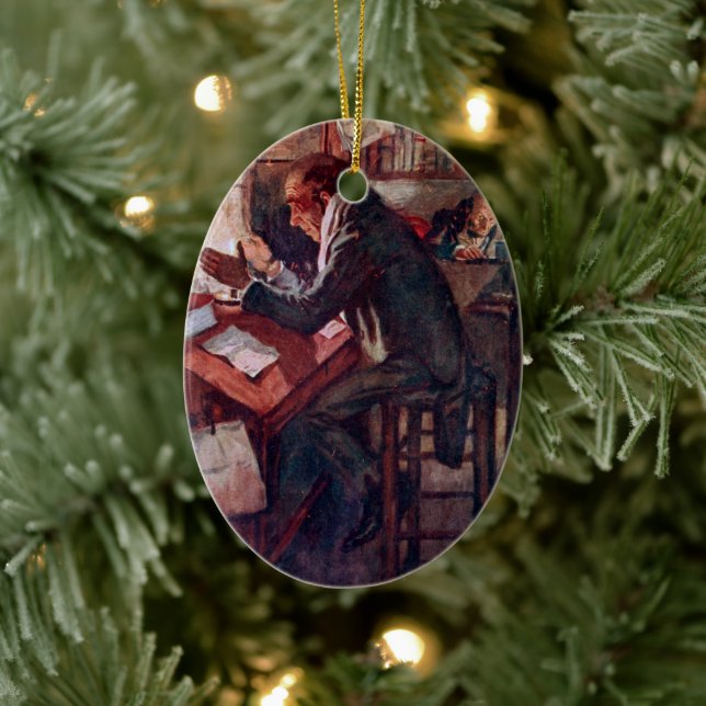 A Christmas Carol: Cratchit and Scrooge Ceramic Ornament (Tree)