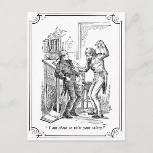 A Christmas Carol: Raise Your Salary Holiday Postcard