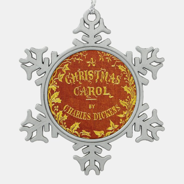 A Christmas Carol Snowflake Pewter Christmas Ornament (Front)
