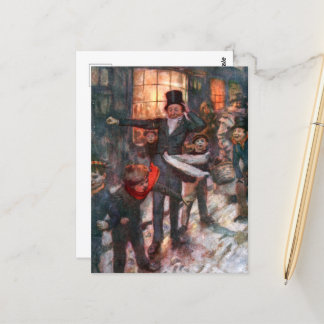 A Christmas Carol: The Clerk  & Kids Postcard
