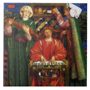 A Christmas Carol (Xmas) (Dante Gabriel Rossetti) Ceramic Tile