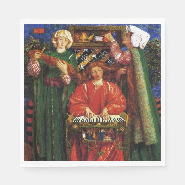 A Christmas Carol (Xmas) (Dante Gabriel Rossetti) Napkin (Front)