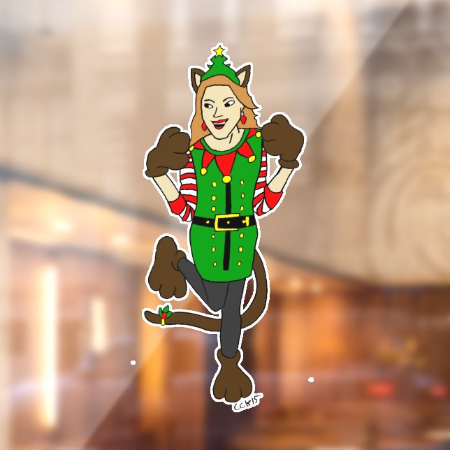 a Christmas catgirl  Button (Sheet 2)