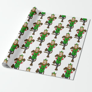 a Christmas catgirl Button Wrapping Paper