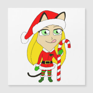 a Christmas chibi catgirl 