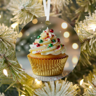 A Christmas Frosted with Cheer   Personalized   Metal Tree Decoration