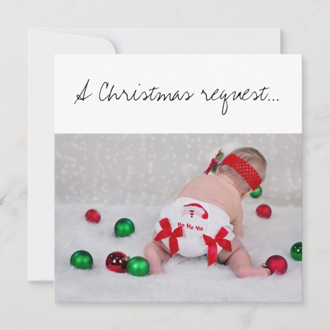 A Christmas GodParents Proposal Baby With Diaper Card (Front)
