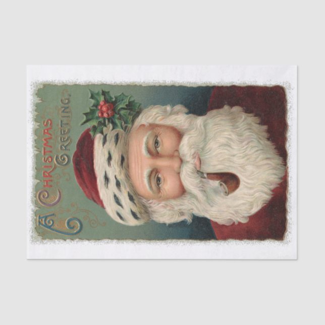 A Christmas Greeting from Santa - Holiday Tissue Paper (Front)