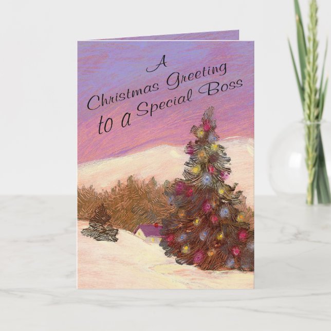 A Christmas Greeting To A Special Boss Holiday Card (Front)