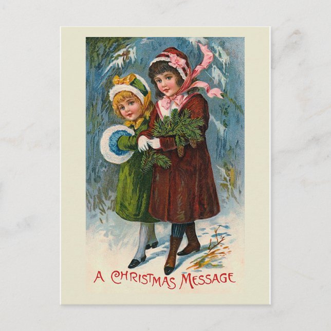 "A Christmas Message" Postcard (Front)