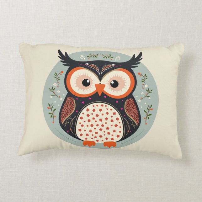 a Christmas owl Decorative Cushion (Back)