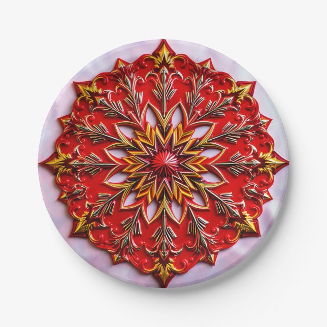A CHRISTMAS PATTERN ~ Cute ~ Paper Plate (Front)