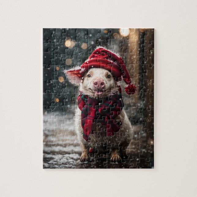 A Christmas Piglet Jigsaw Puzzle (Vertical)