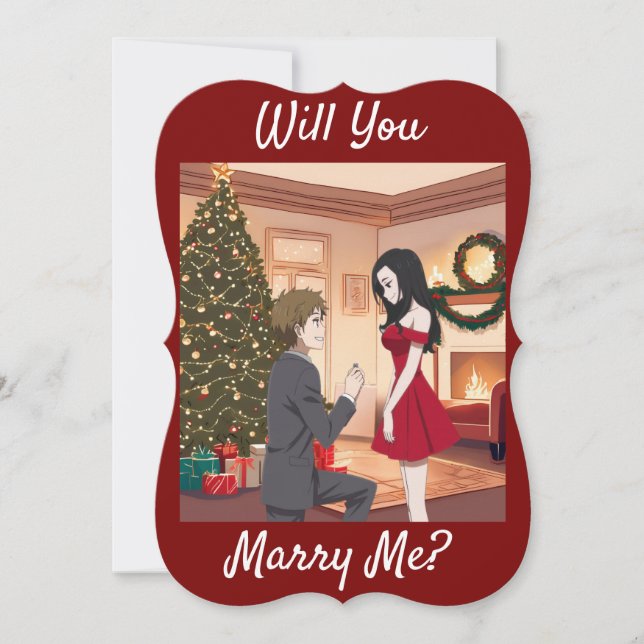 A Christmas Proposal - Will You Marry Me? Invitation (Front)