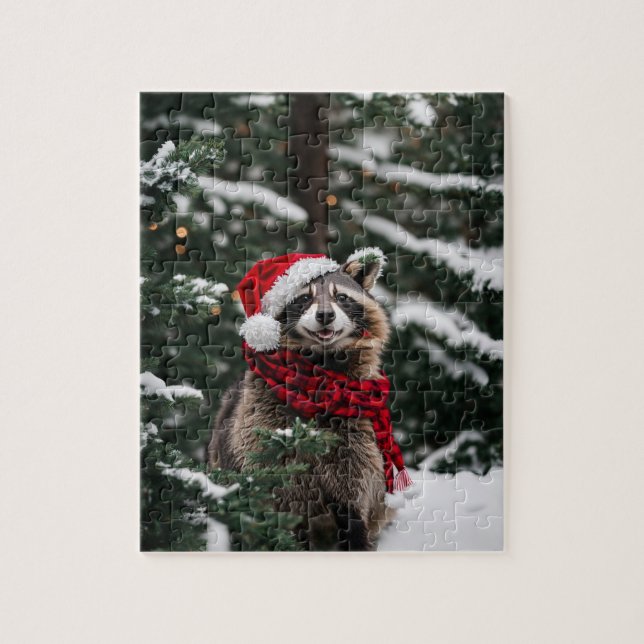 A Christmas Racoon Jigsaw Puzzle (Vertical)
