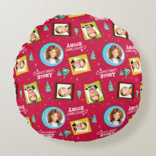 A Christmas Story   Family Photos Pattern Round Cushion