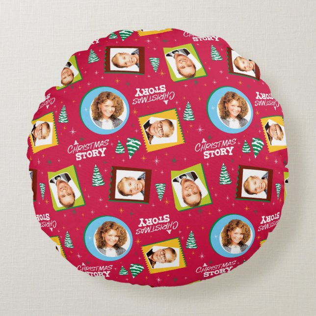 A Christmas Story | Family Photos Pattern Round Cushion (Front)