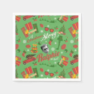 A Christmas Story Green Icon Pattern Napkin