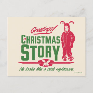 A Christmas Story He Looks Like a Pink Nightmare Holiday Postcard