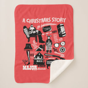 A Christmas Story Icons Graphic Sherpa Blanket