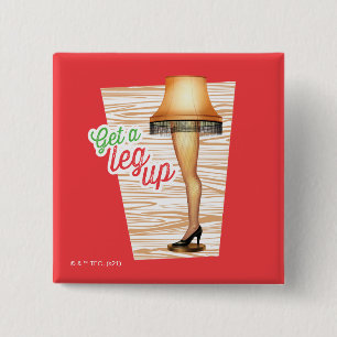 A Christmas Story Lamp Get a Leg Up 15 Cm Square Badge