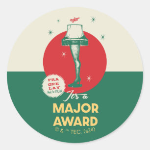 A Christmas Story   Leg Lamp Major Award Classic Round Sticker