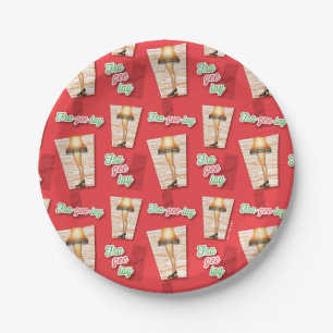 A Christmas Story   Leg Lamp Pattern Paper Plate
