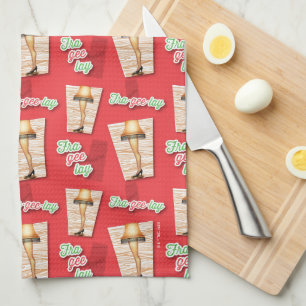 A Christmas Story   Leg Lamp Pattern Tea Towel