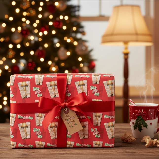 A Christmas Story | Leg Lamp Pattern Wrapping Paper Sheet (Creator Uploaded)