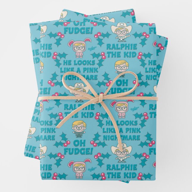 A Christmas Story | Ralphie the Kid Pattern Wrapping Paper Sheet (In situ)