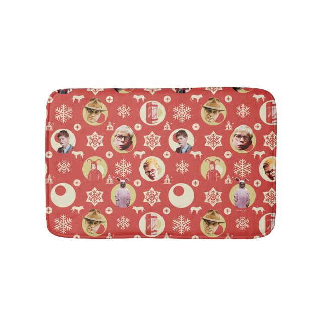 A Christmas Story Retro Snowflake Pattern Bath Mat (Front)