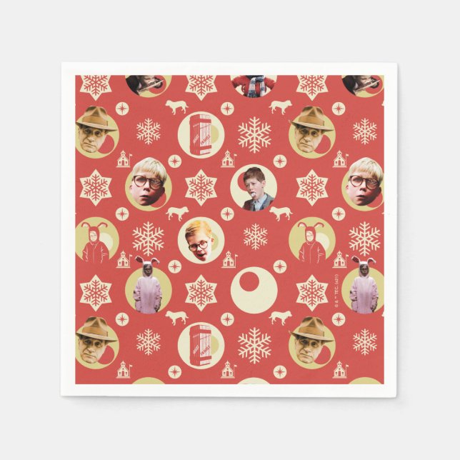 A Christmas Story Retro Snowflake Pattern Napkin (Front)