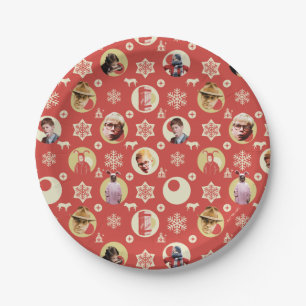 A Christmas Story Retro Snowflake Pattern Paper Plate