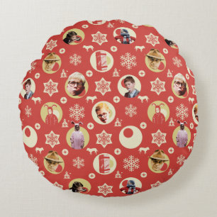 A Christmas Story Retro Snowflake Pattern Round Cushion