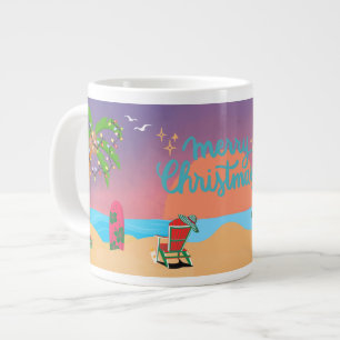 A Christmas Sunset at the Beach Large Coffee Mug