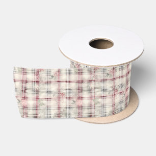A Christmas Tartan Floral Design Series #13 Satin Ribbon