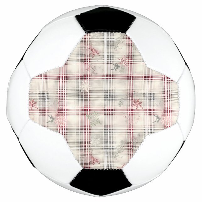 A Christmas Tartan Floral Design Series #13 Soccer Ball (Front)