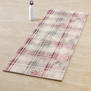 A Christmas Tartan Floral Design Series #13 Yoga Mat