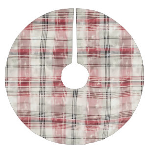 A Christmas Tartan Floral Design Series #15 Brushed Polyester Tree Skirt