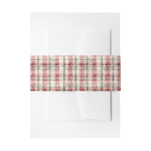 A Christmas Tartan Floral Design Series #15 Invitation Belly Band