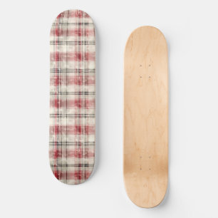 A Christmas Tartan Floral Design Series #15 Skateboard